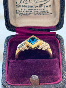 Unique 18ct Yellow & White Gold Blue Diamond Ring – Handcrafted Elegance