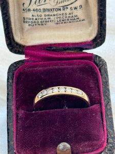 14ct Yellow Gold Channel Set Diamond Band