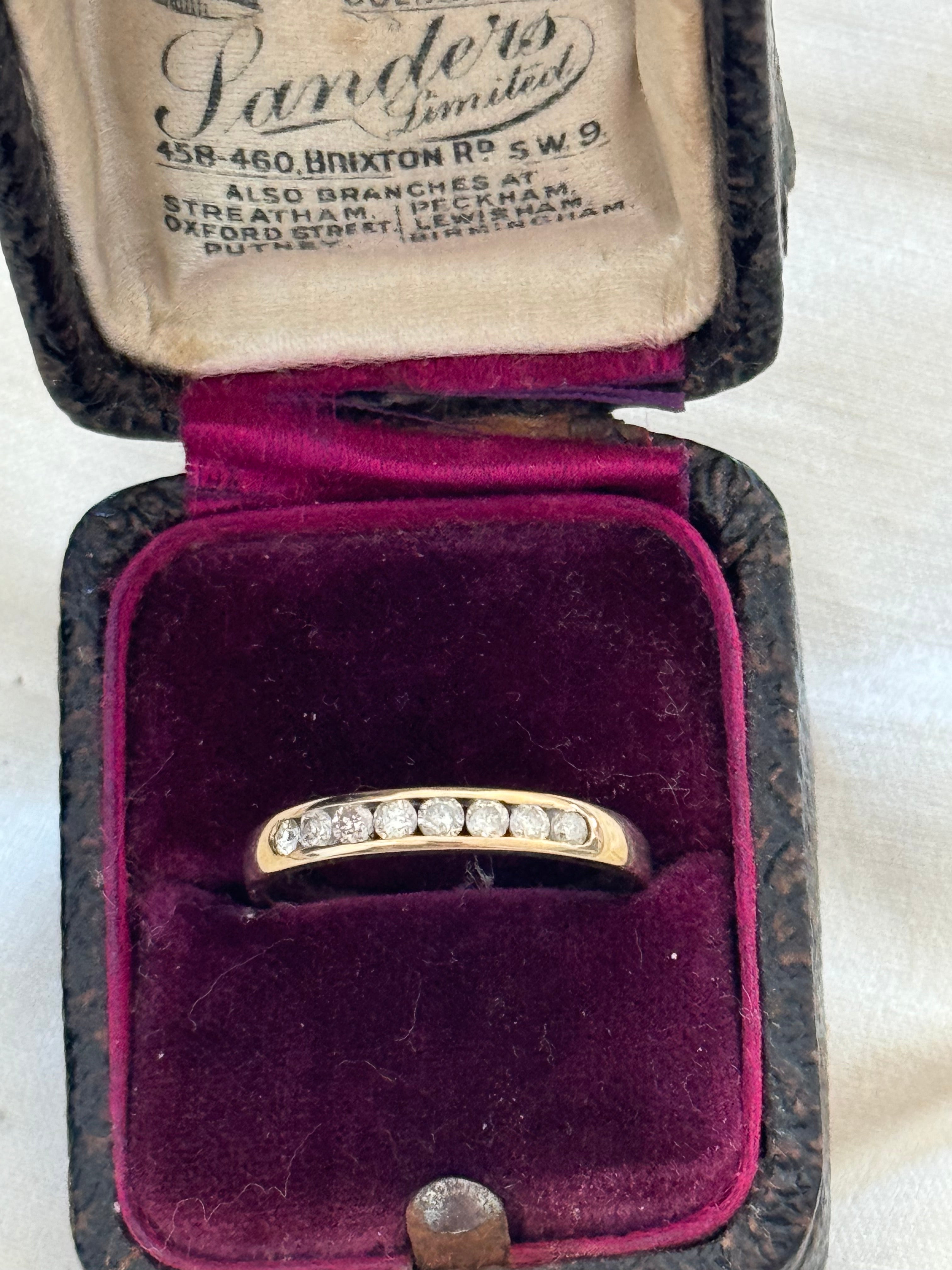 14ct Yellow Gold Channel Set Diamond Band