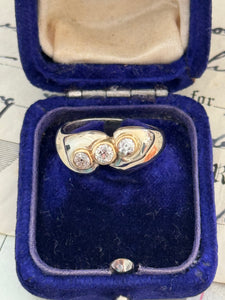 One-of-a-Kind 18ct White & Yellow Gold Three-Diamond Ring – Mason Carter Design