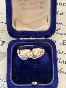 One-of-a-Kind 18ct White & Yellow Gold Three-Diamond Ring – Mason Carter Design