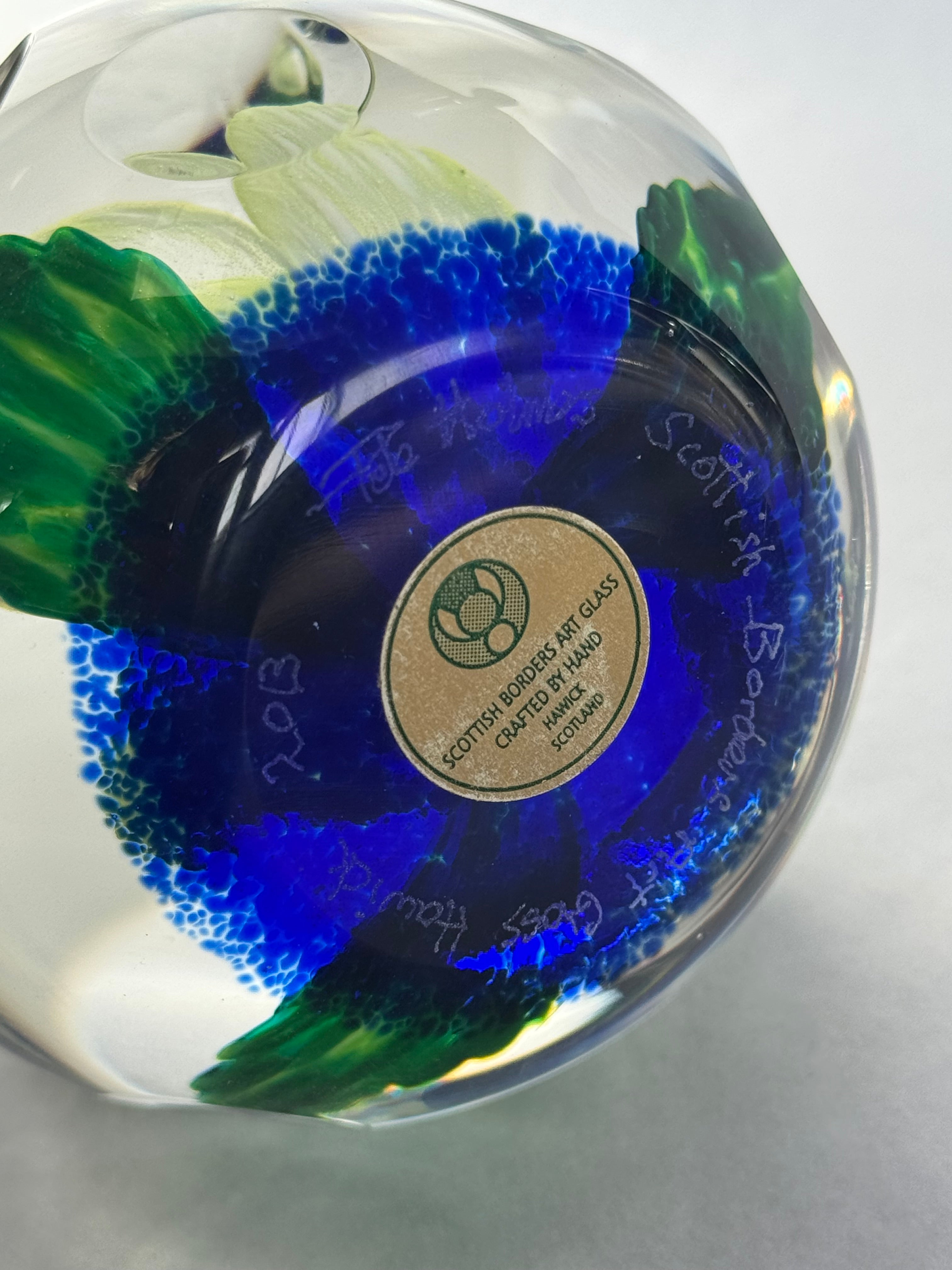 Scottish Borders Art Glass Rose paperweight