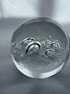 Hoglund Glass Paperweight 1993 Clear Bubbles