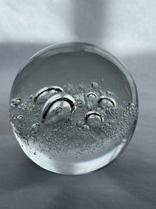 Hoglund Glass Paperweight 1993 Clear Bubbles