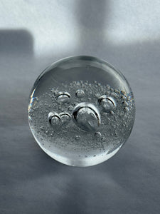 Hoglund Glass Paperweight 1993 Clear Bubbles