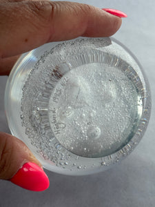 Hoglund Glass Paperweight 1993 Clear Bubbles