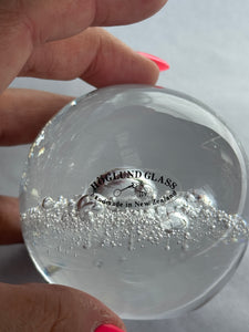 Hoglund Glass Paperweight 1993 Clear Bubbles