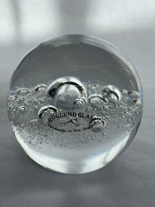 Hoglund Glass Paperweight 1993 Clear Bubbles