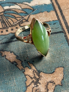 Vintage 9ct Yellow Gold – Pounamu Ring Size M