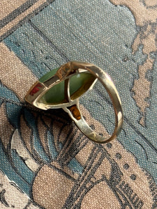 Vintage 9ct Yellow Gold – Pounamu Ring Size M