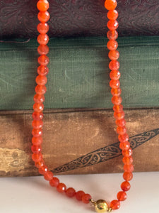 Carnelian Necklace 9ct Yellow Gold Clasp  – Rare & Stunning