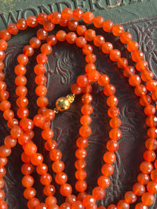 Carnelian Necklace 9ct Yellow Gold Clasp  – Rare & Stunning