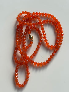 Carnelian Necklace 9ct Yellow Gold Clasp  – Rare & Stunning