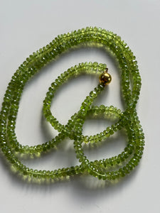 Peridot Necklace 9ct Yellow Gold Clasp  – Rare & Stunning