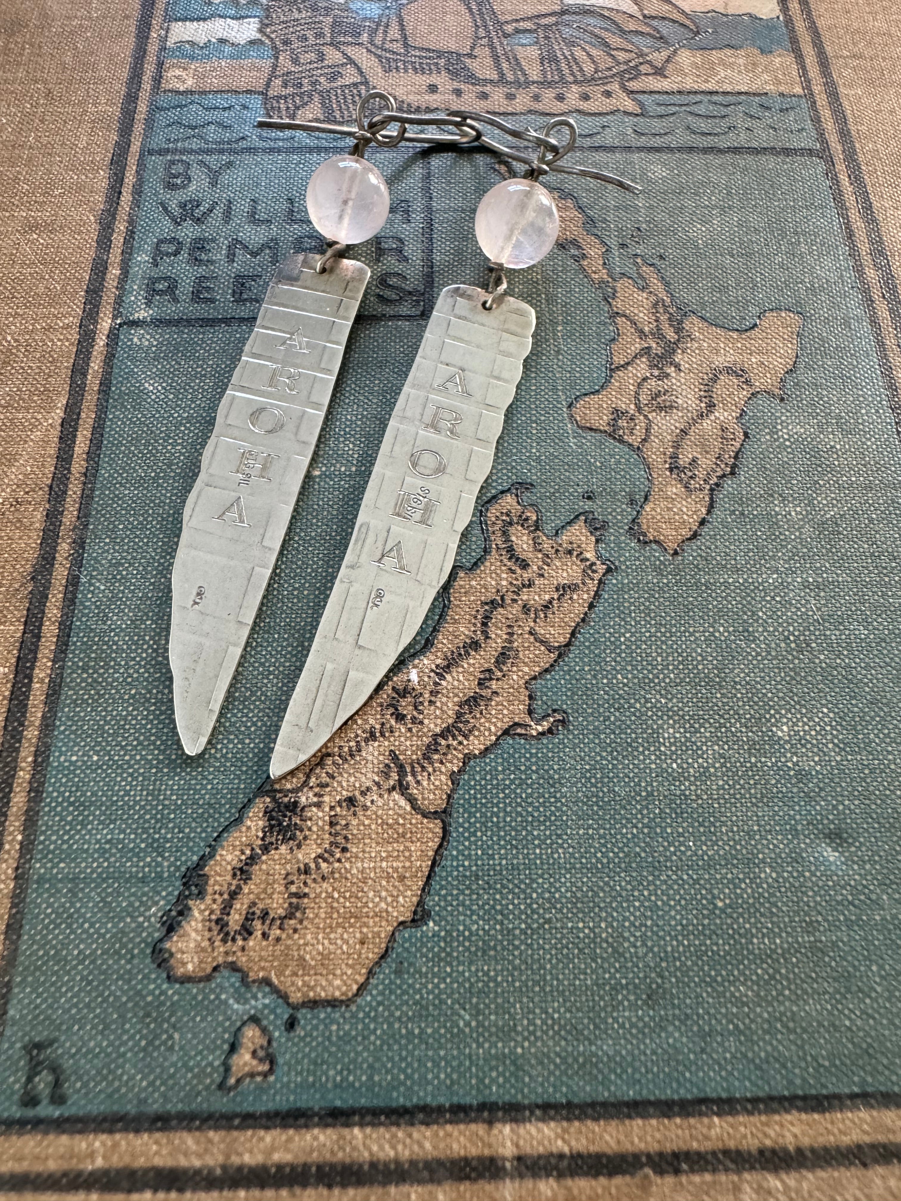 Sterling Silver Aroha Wing Moonstone Earrings