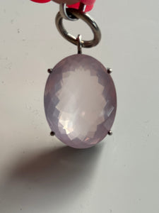 Rose Quartz Oxidised Sterling Silver Pendant Bespoke  – Rare & Stunning