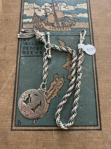 Antique Sterling Silver Pocket Watch Chain
