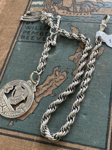 Antique Sterling Silver Pocket Watch Chain