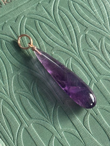 9ct Yellow Gold Amethyst  Pendant Drop – Elegant & Timeless