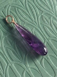 9ct Yellow Gold Amethyst  Pendant Drop – Elegant & Timeless