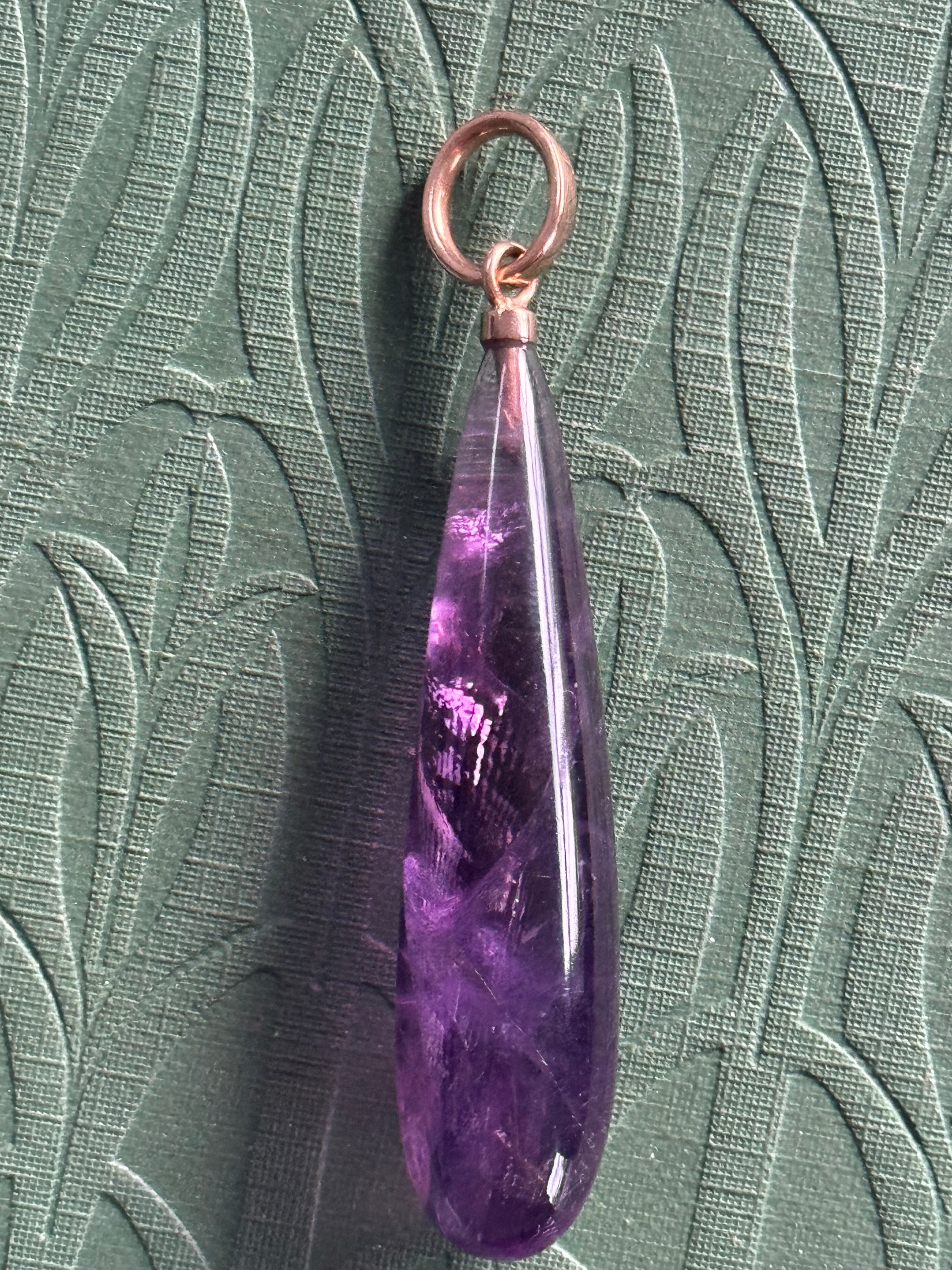 9ct Yellow Gold Amethyst  Pendant Drop – Elegant & Timeless