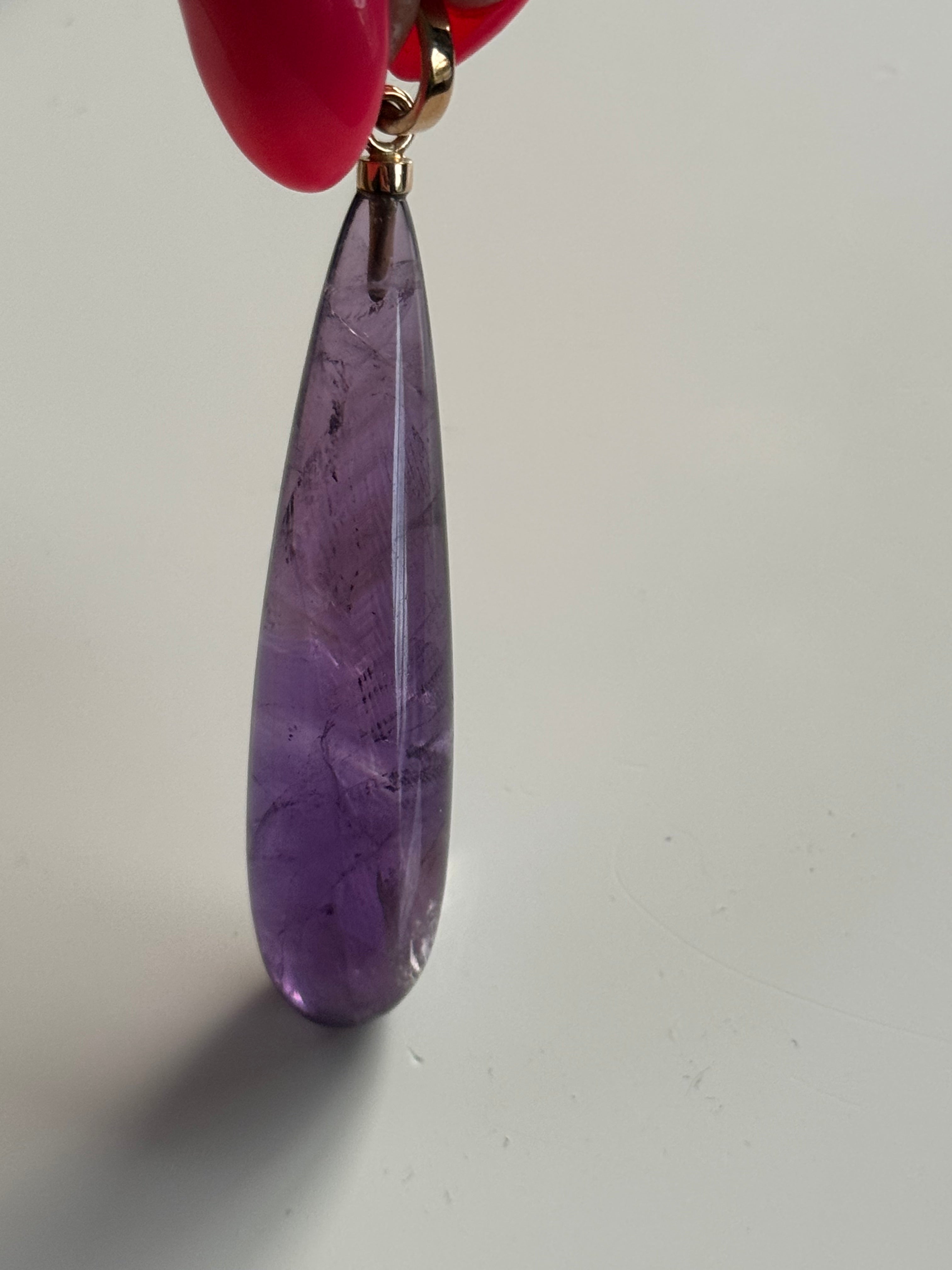 9ct Yellow Gold Amethyst  Pendant Drop – Elegant & Timeless