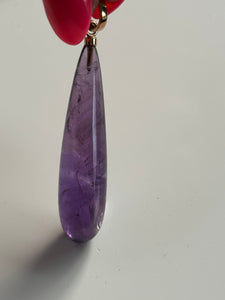 9ct Yellow Gold Amethyst  Pendant Drop – Elegant & Timeless