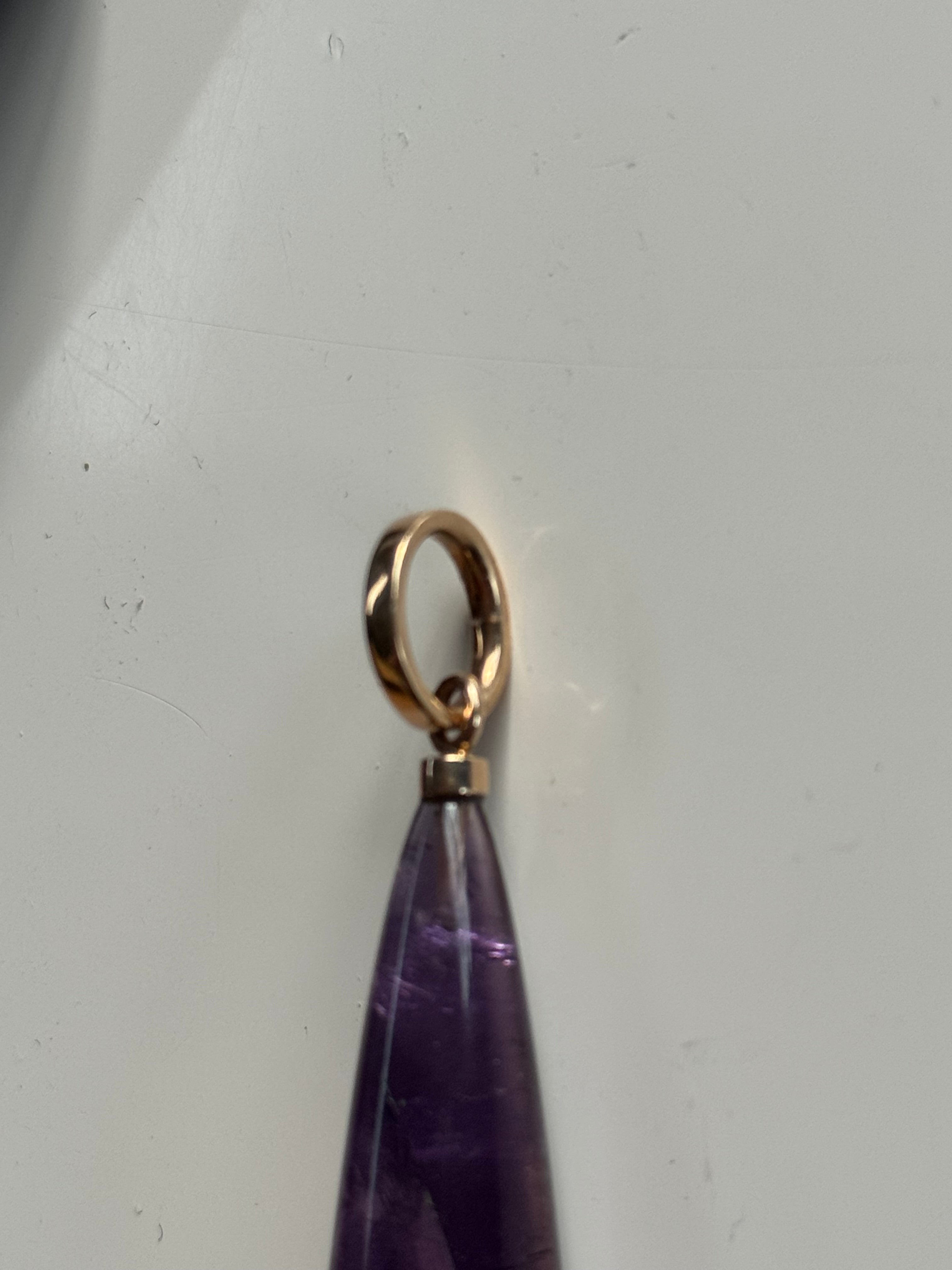 9ct Yellow Gold Amethyst  Pendant Drop – Elegant & Timeless
