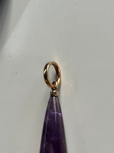 9ct Yellow Gold Amethyst  Pendant Drop – Elegant & Timeless