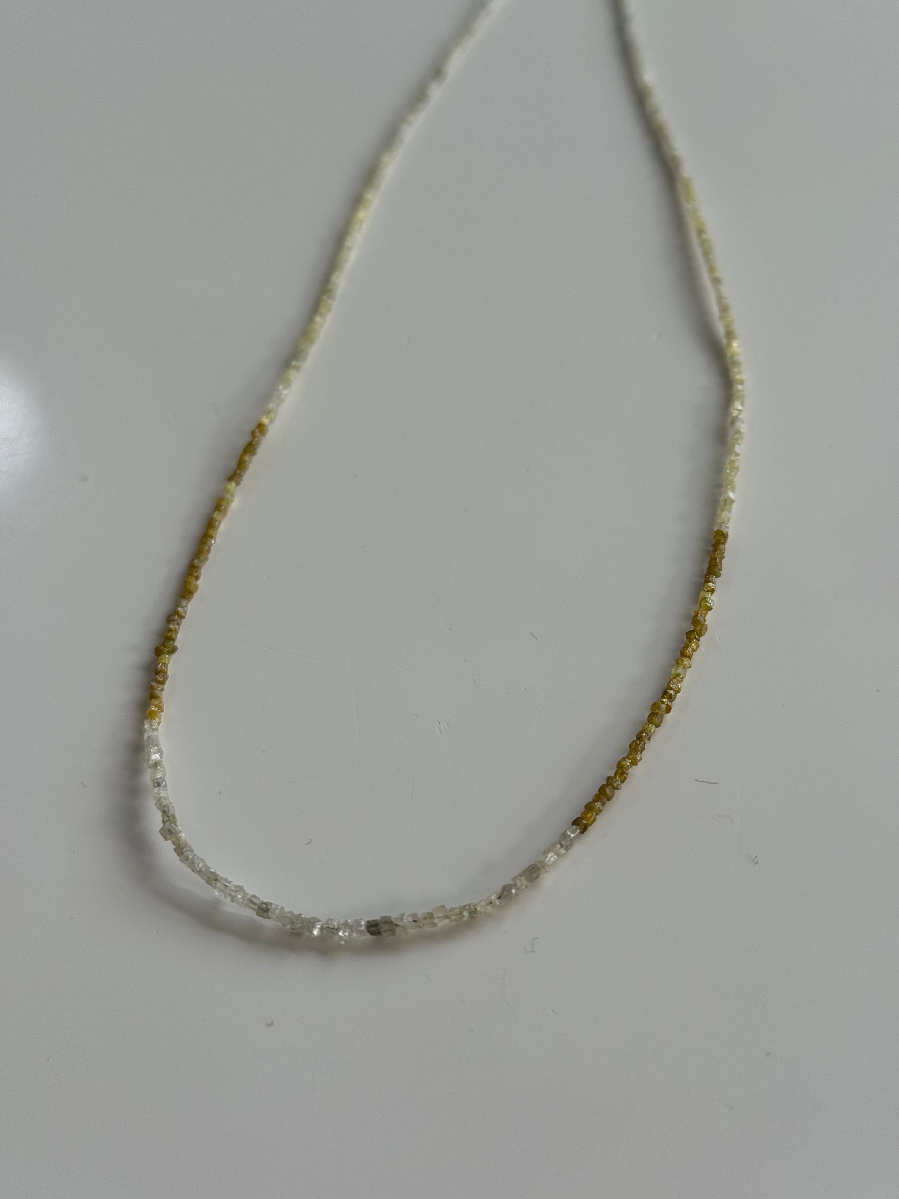Raw Diamond Necklace 18ct Gold Yellow Gold Clasp - Unique Gift