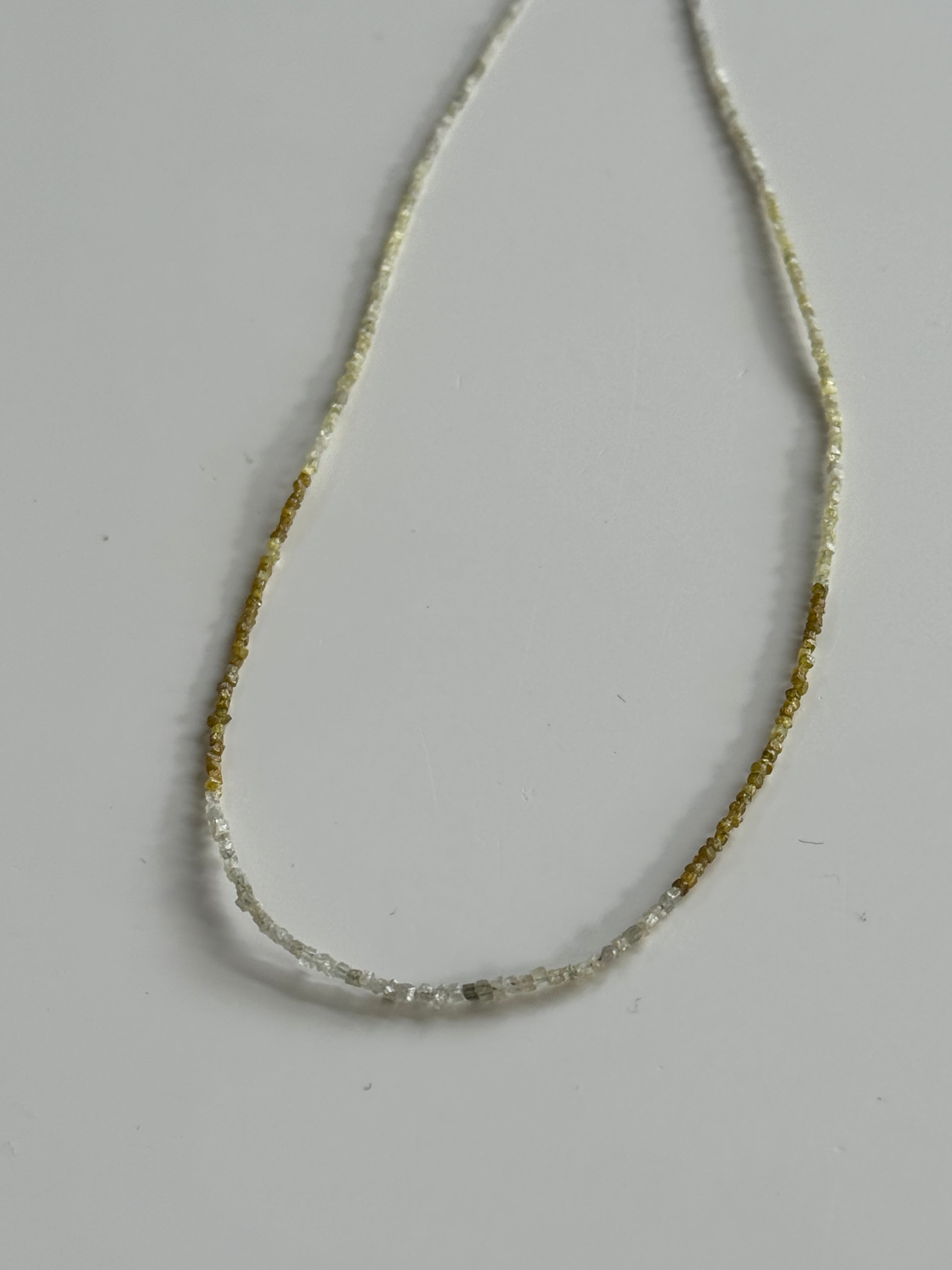 Raw Diamond Necklace 18ct Gold Yellow Gold Clasp - Unique Gift