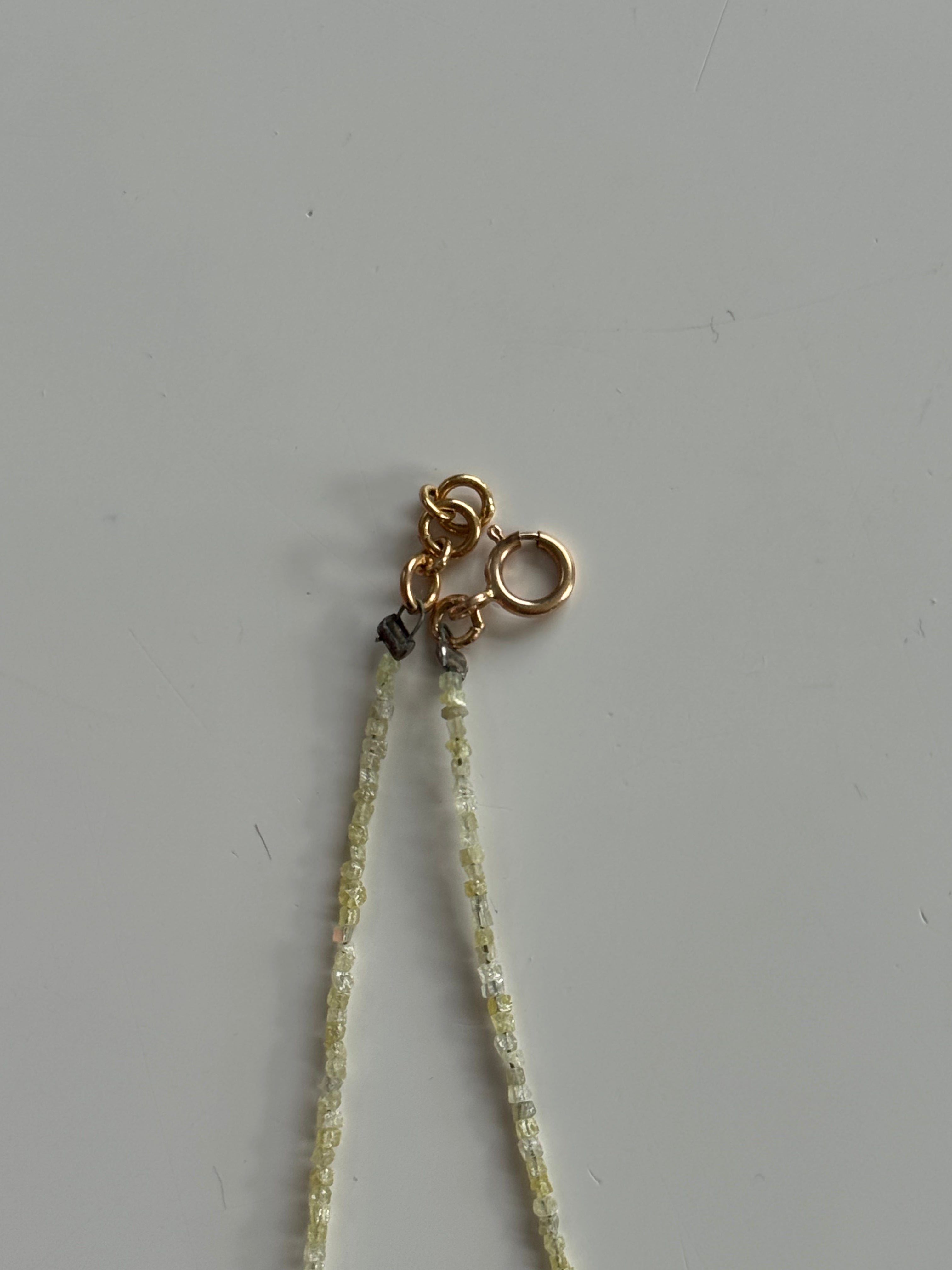 Raw Diamond Necklace 18ct Gold Yellow Gold Clasp - Unique Gift