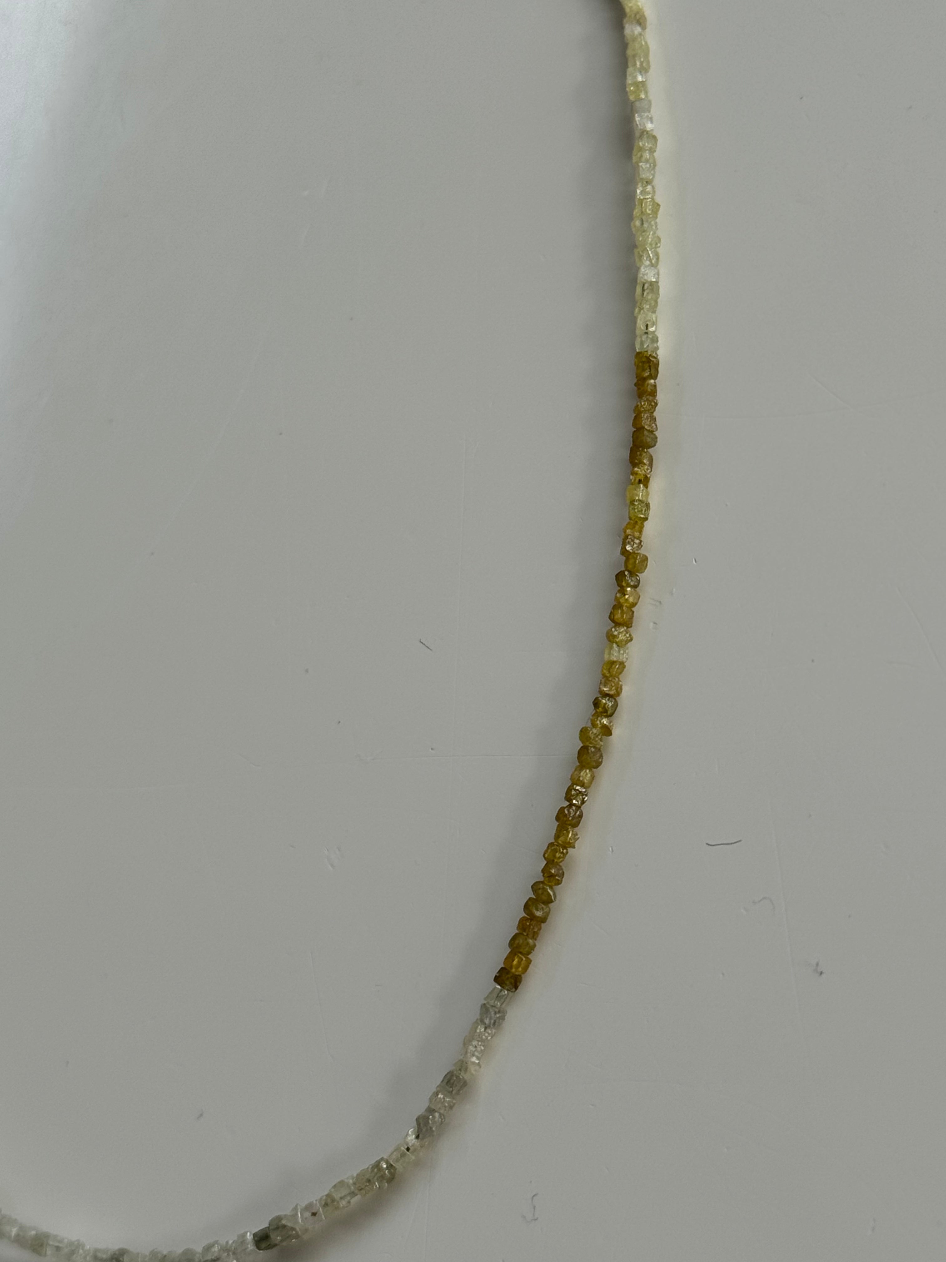 Raw Diamond Necklace 18ct Gold Yellow Gold Clasp - Unique Gift