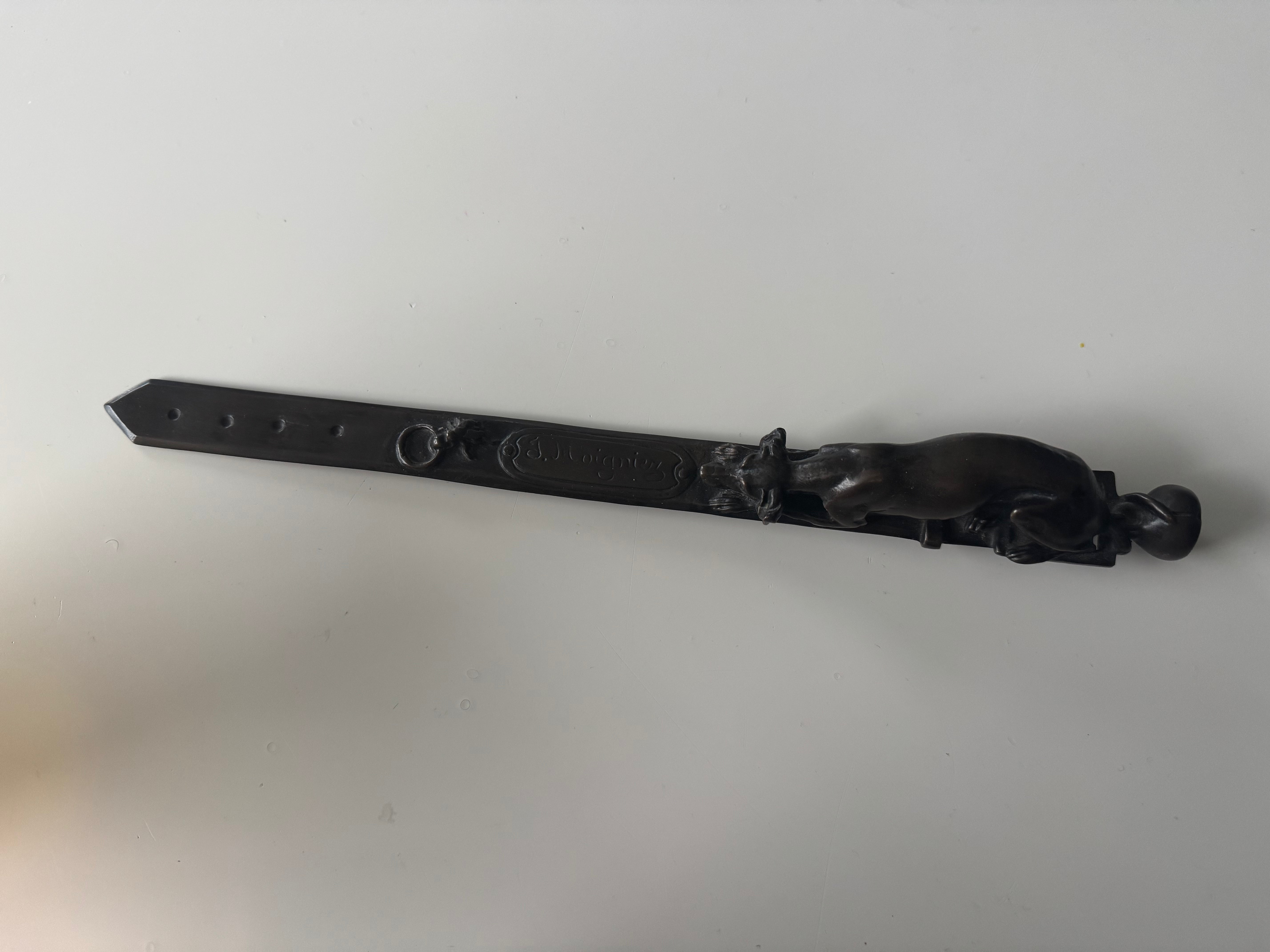 Jules Moigniez Bronze Sculpture Letter Opener 1835-1894