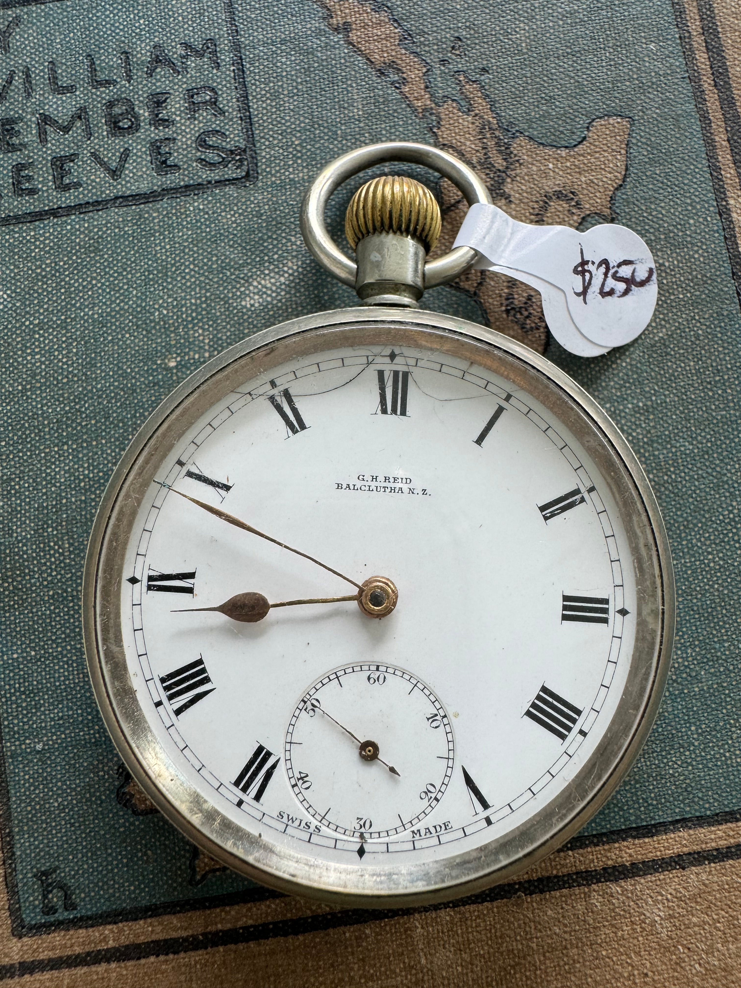 Antique Pocket Watch GH Reid Balclutha N.Z