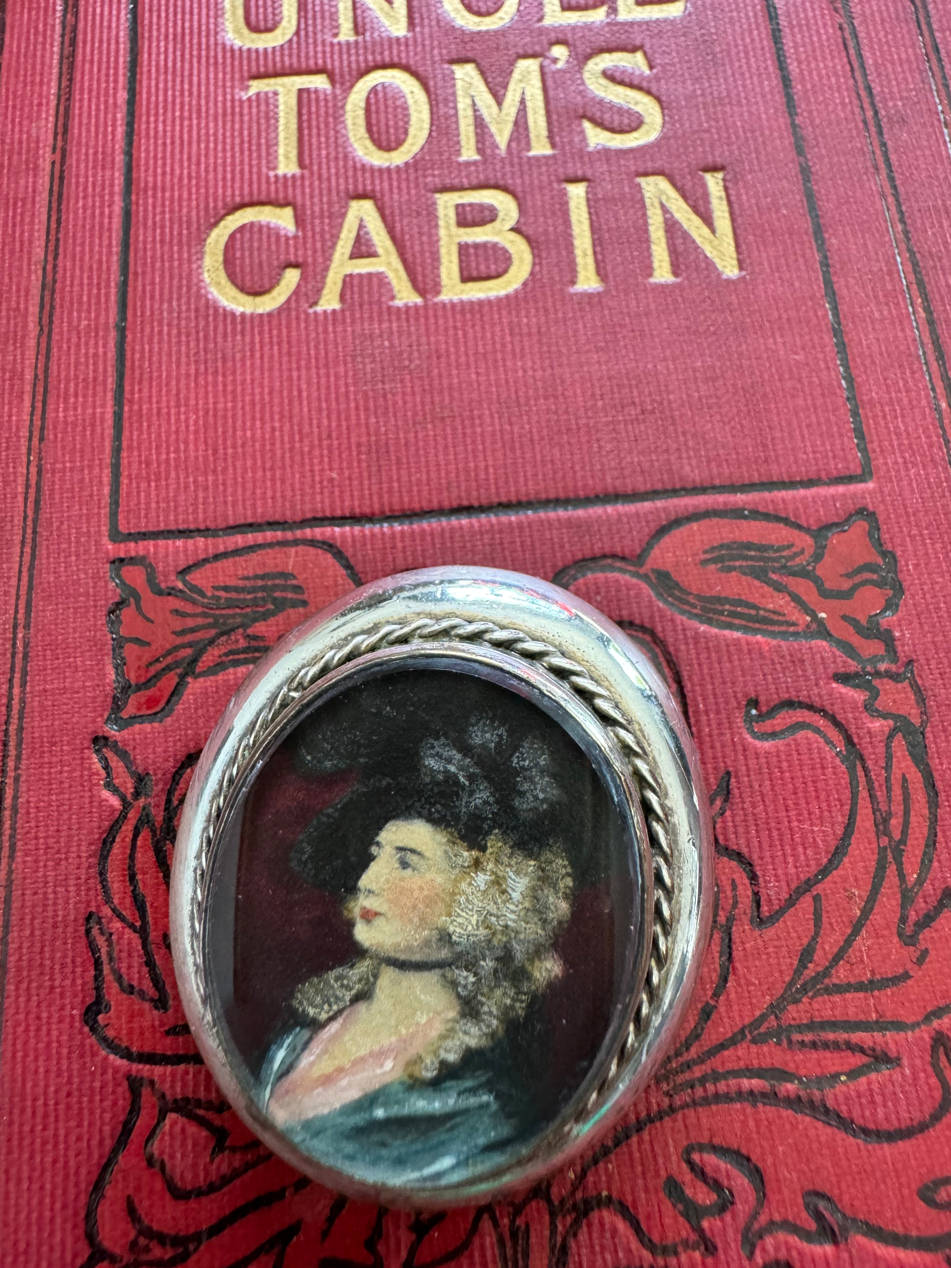 Stunning Hand Painted Miniature Sterling Brooch
