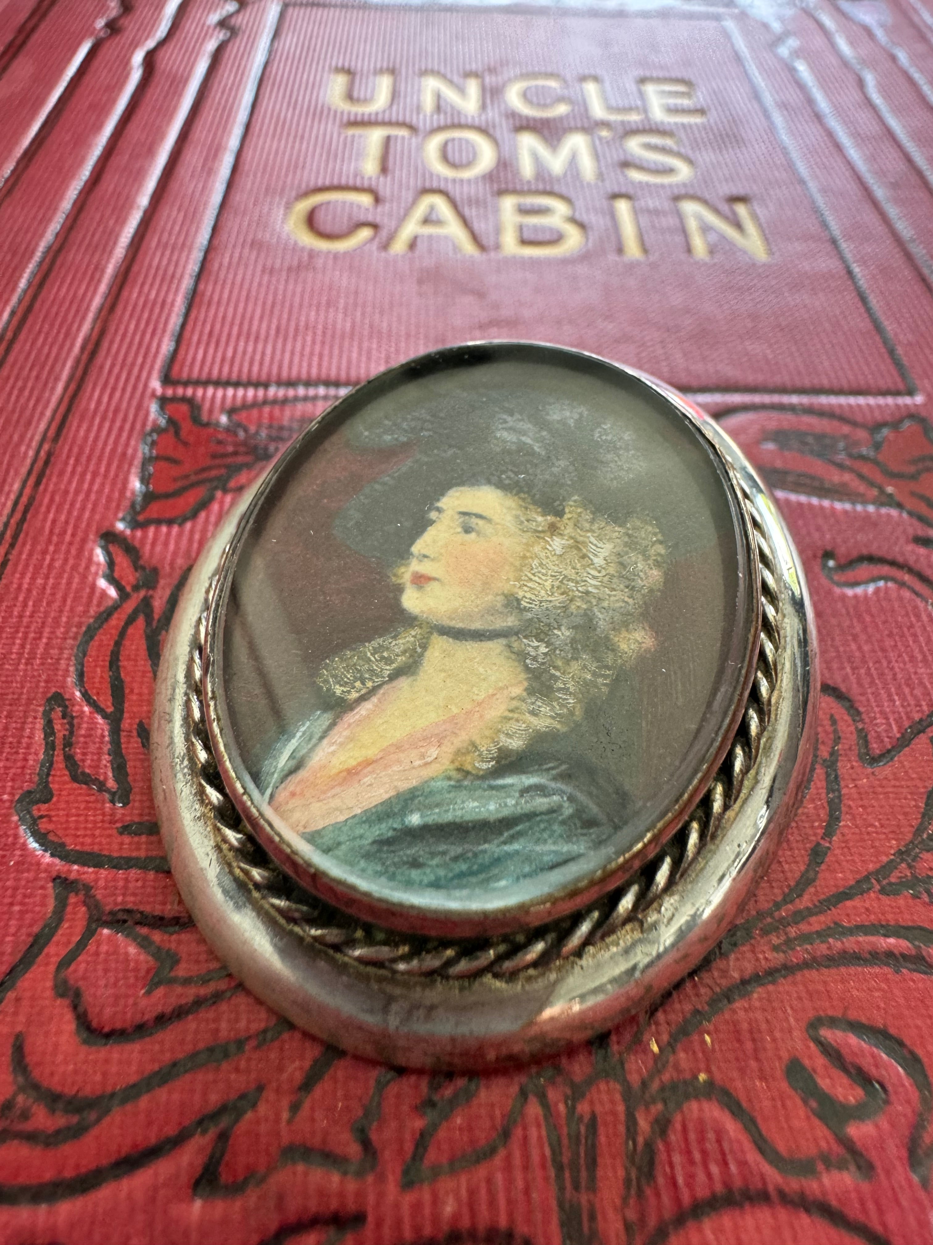 Stunning Hand Painted Miniature Sterling Brooch