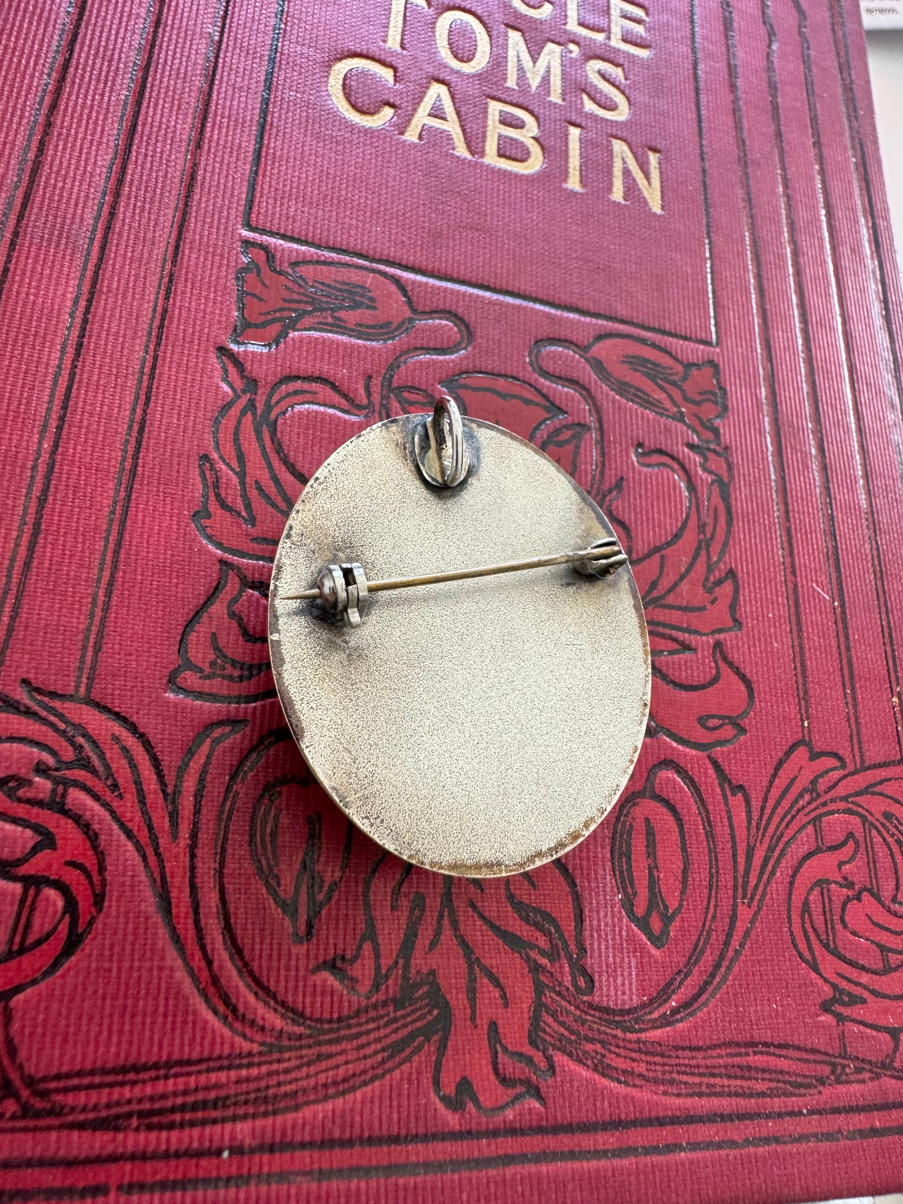 Stunning Hand Painted Miniature Sterling Brooch