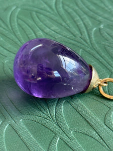9ct Yellow Gold Amethyst  Pendant Drop – Elegant & Timeless