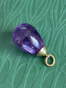9ct Yellow Gold Amethyst  Pendant Drop – Elegant & Timeless