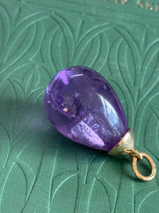 9ct Yellow Gold Amethyst  Pendant Drop – Elegant & Timeless