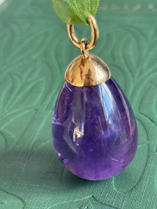 9ct Yellow Gold Amethyst  Pendant Drop – Elegant & Timeless