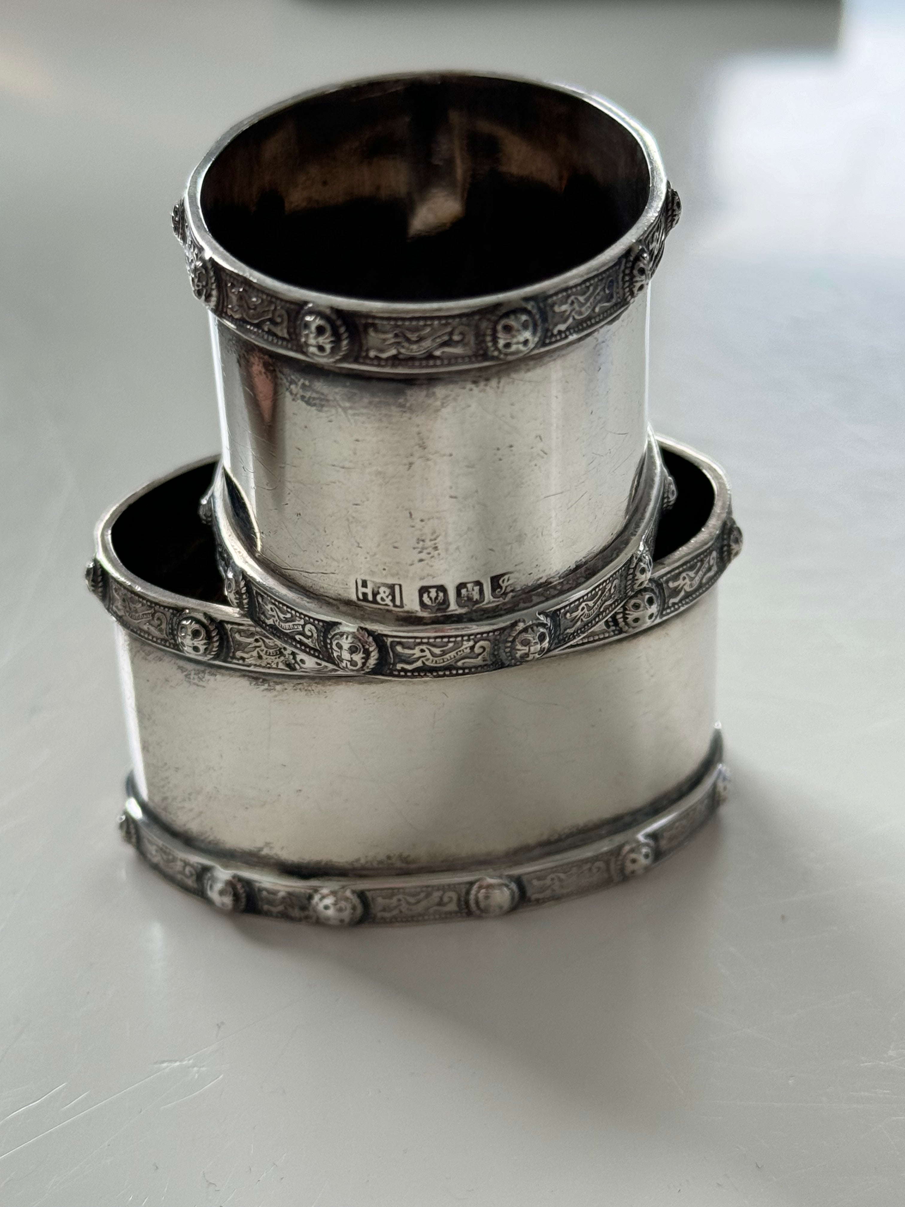 Edinburgh Sterling Silver Napkin Rings 1939 Hamilton & Inches