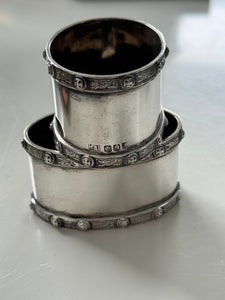 Edinburgh Sterling Silver Napkin Rings 1939 Hamilton & Inches
