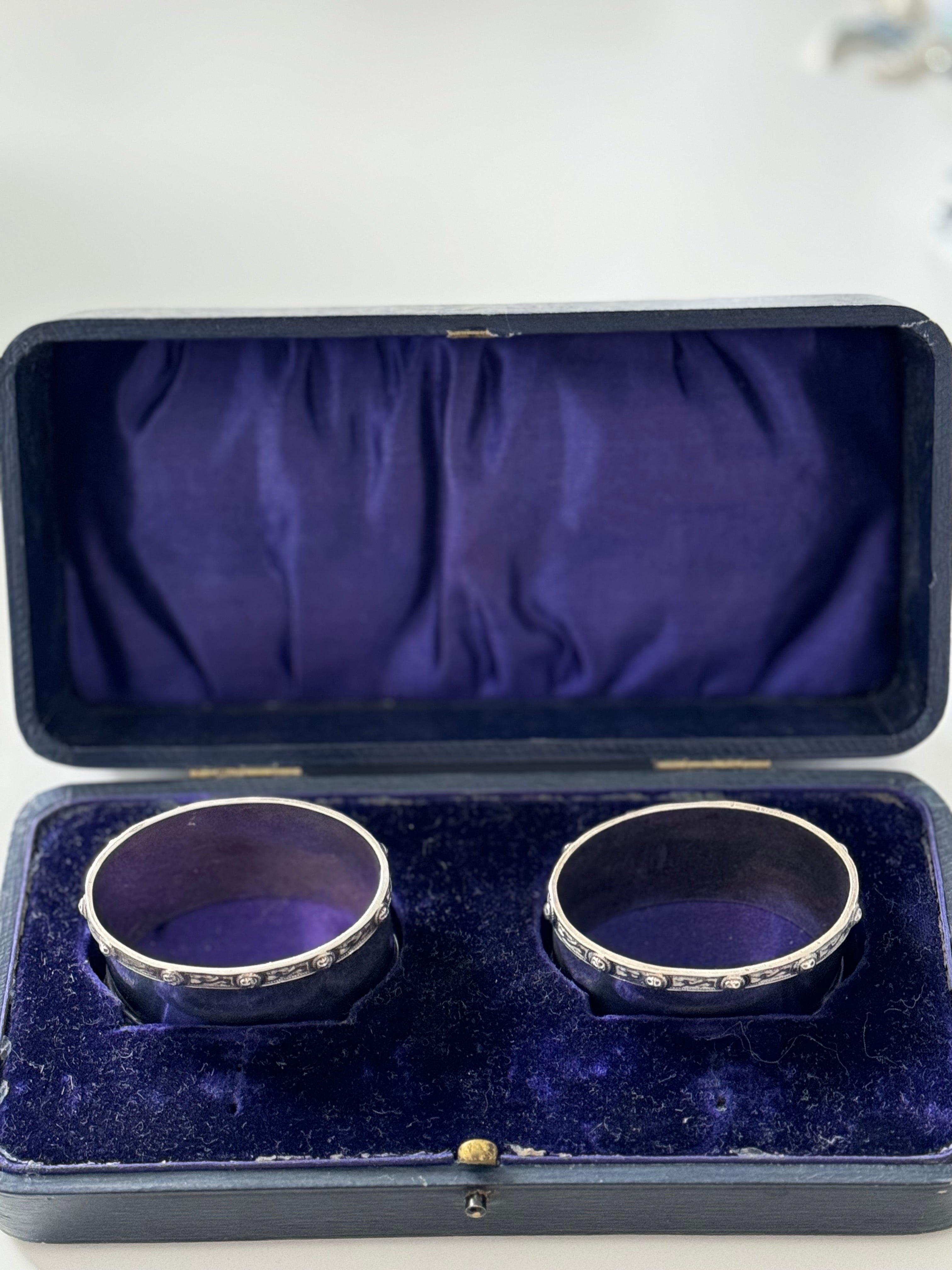 Edinburgh Sterling Silver Napkin Rings 1939 Hamilton & Inches