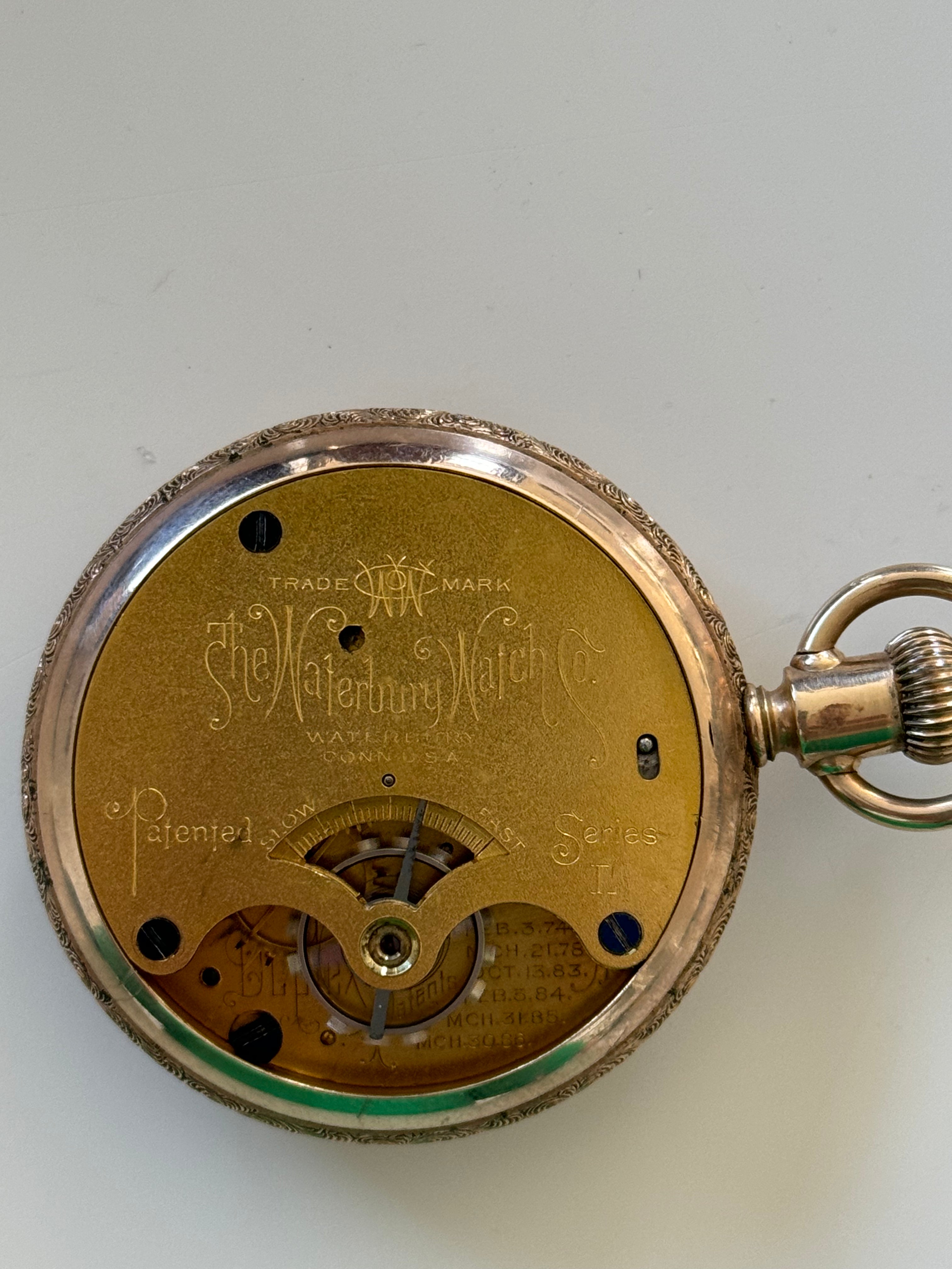 Vintage Ladies Gold Plated Waterbury Pocket Watch Working