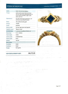 Unique 18ct Yellow & White Gold Blue Diamond Ring – Handcrafted Elegance