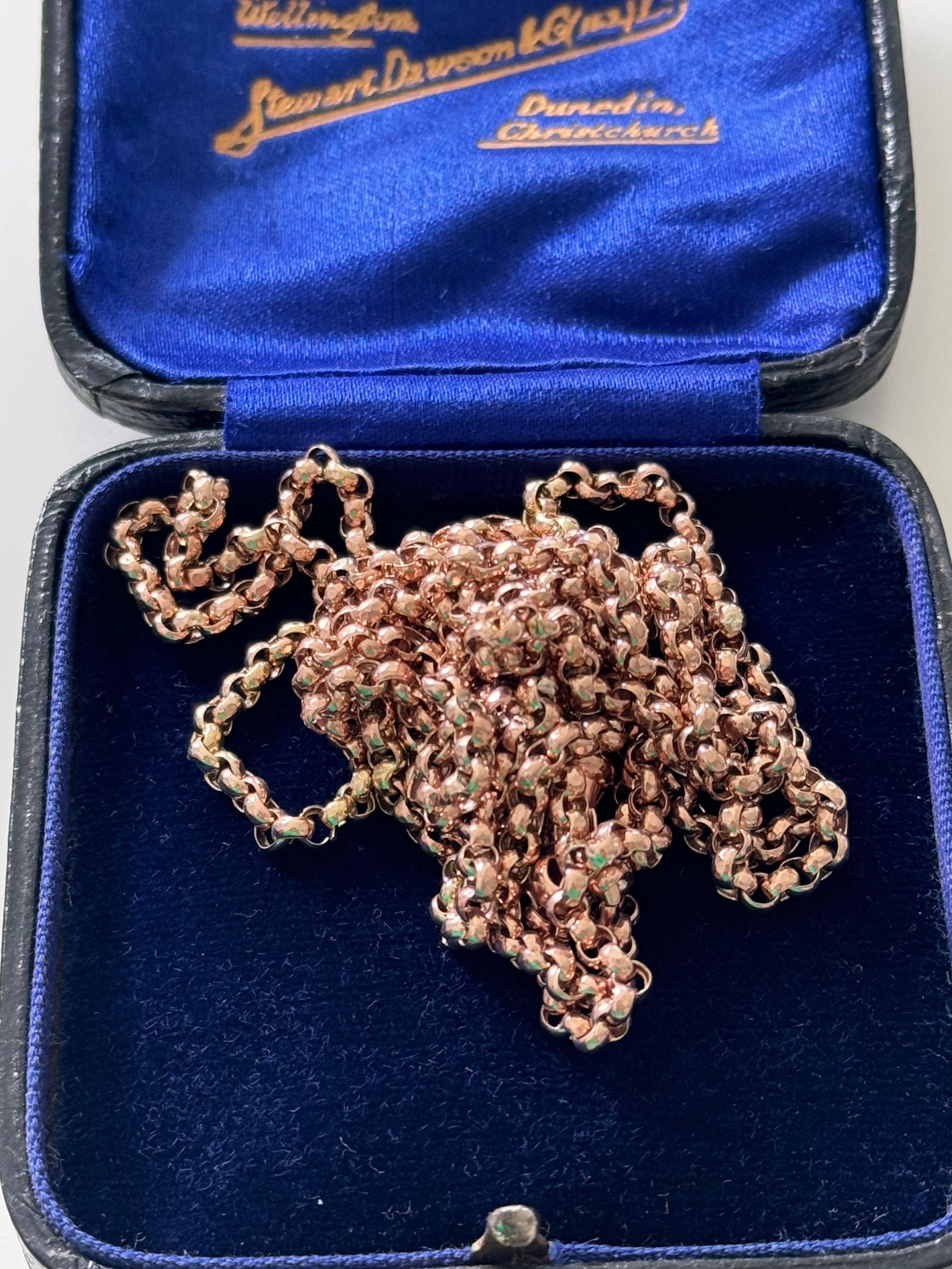 Antique 9ct Rose Gold Pocket Watch Chain – Rare & Stunning!
