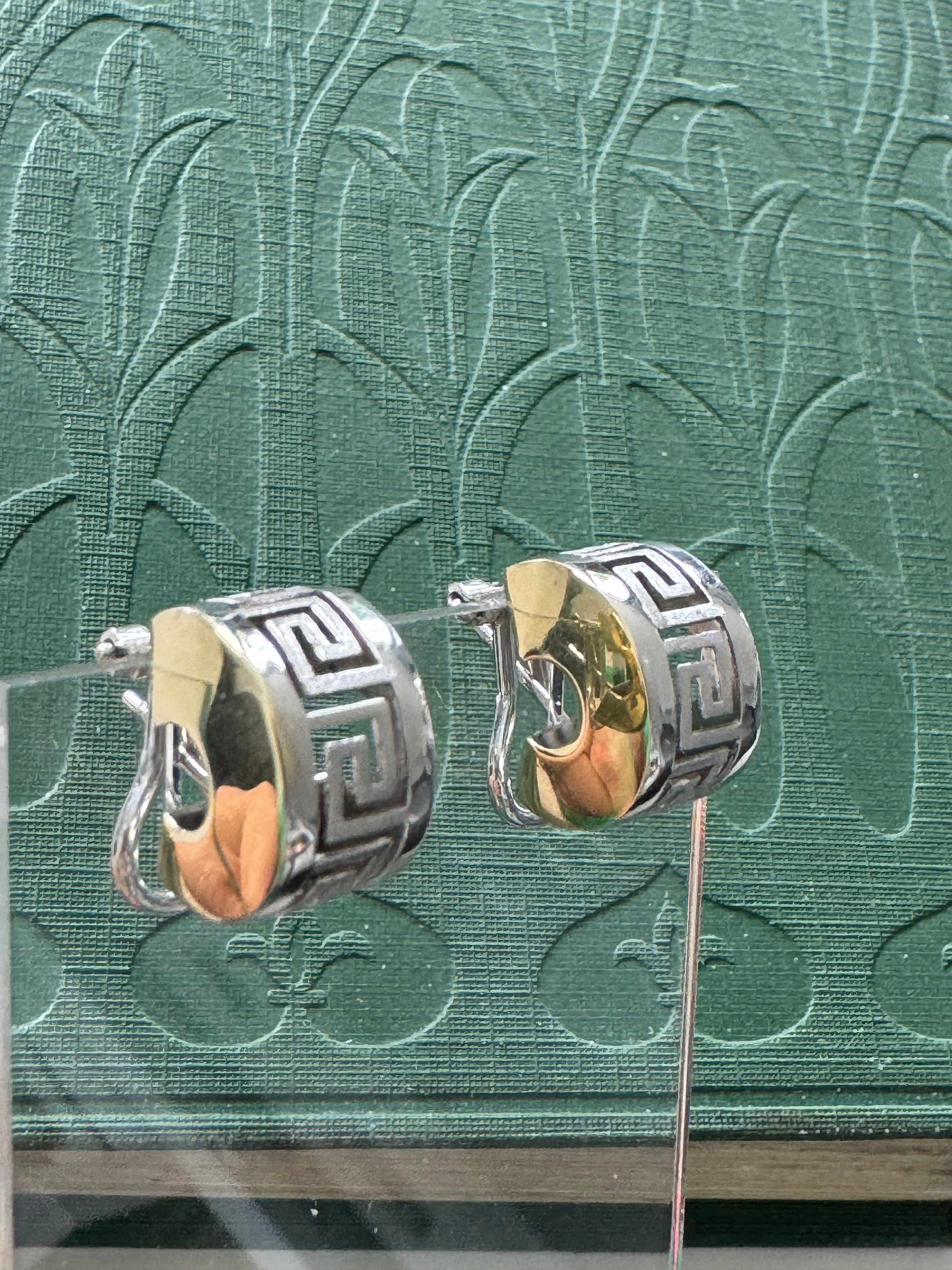 Classic 10ct White & Yellow Gold Earrings – Italian-Inspired Design