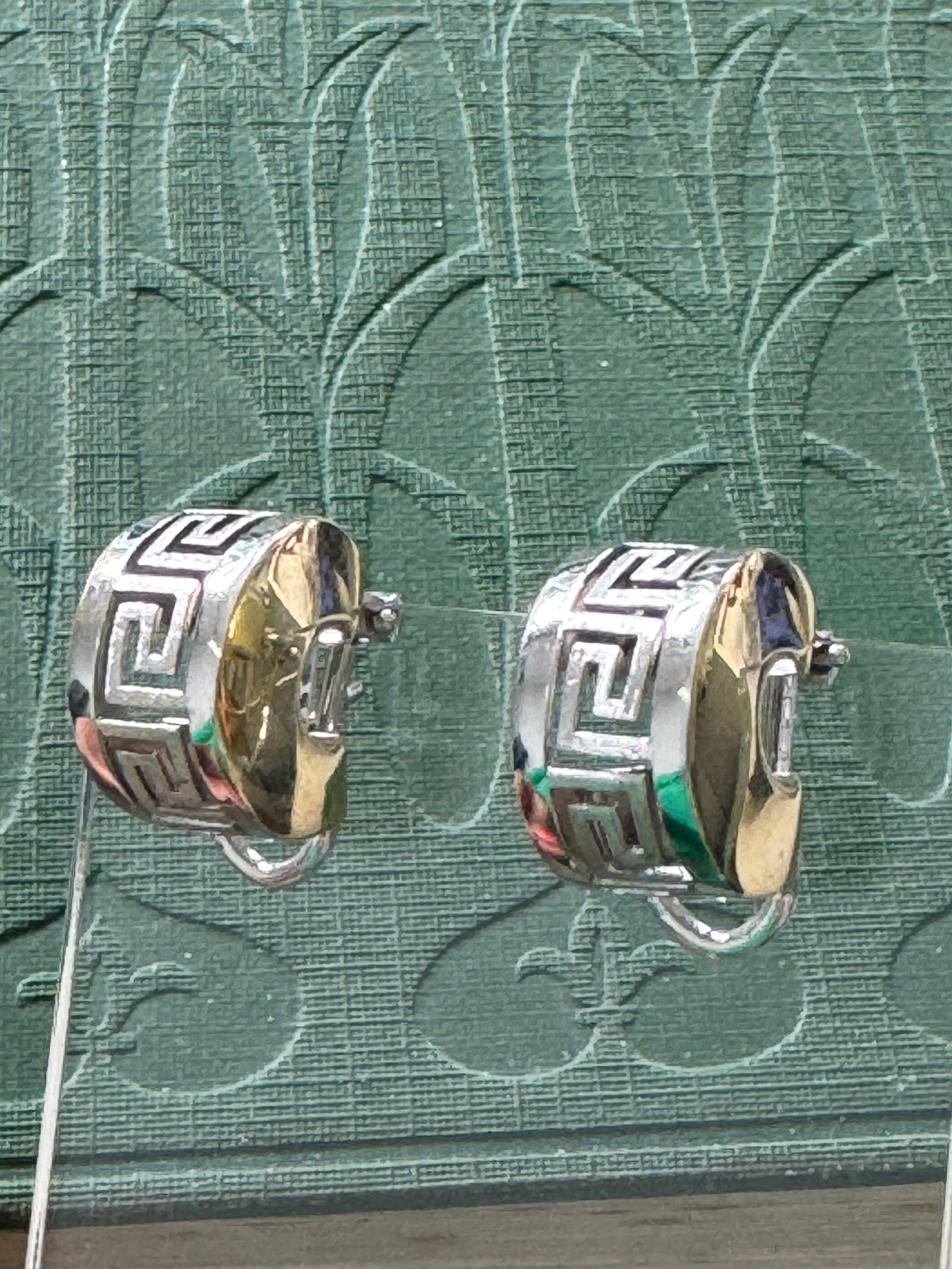 Classic 10ct White & Yellow Gold Earrings – Italian-Inspired Design